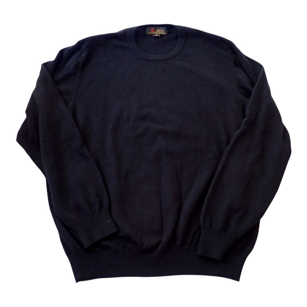 Erdos Sweater Mens XL Cashmere Crewneck Black Light Pilling Minor Spot Classic